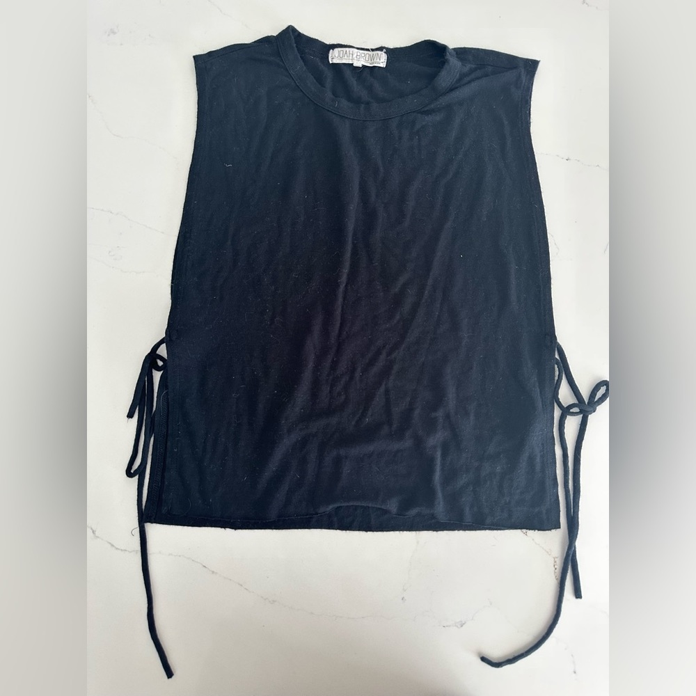 Joah Brown Black Sleeveless Top